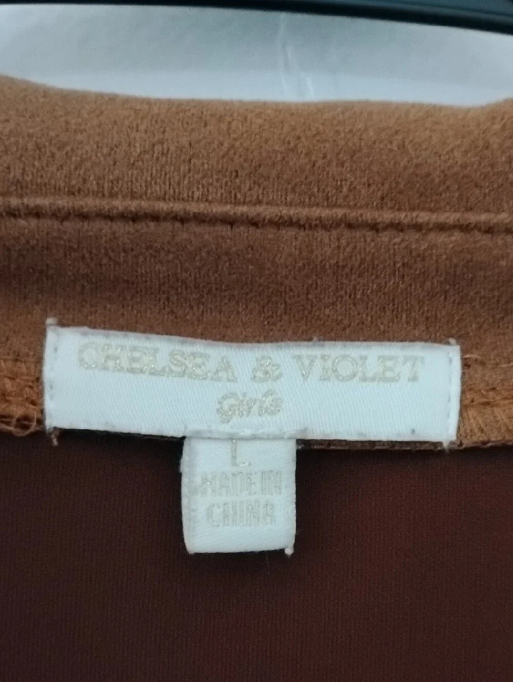 Girls Chelsea & Violet Cropped Moto Jacket in Camel Brown